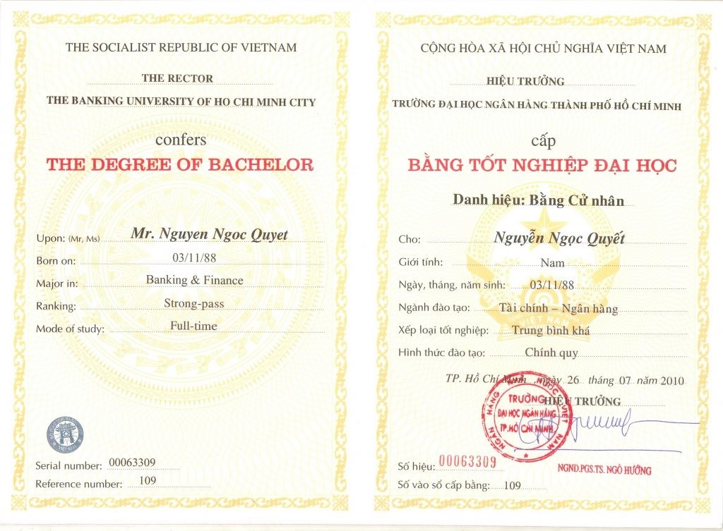 Dịch vụ làm bằng đại học ngân hàng uy tín, chất lượng