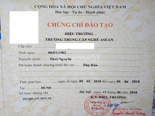 Làm chứng chỉ nghề hàn lấy ngay không mất nhiều thời gian tại Làm Bằng Toàn Quốc