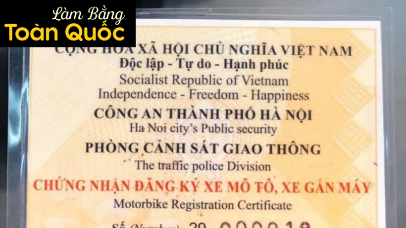 Làm lại cavet xe nhanh tại Làm Bằng Toàn Quốc