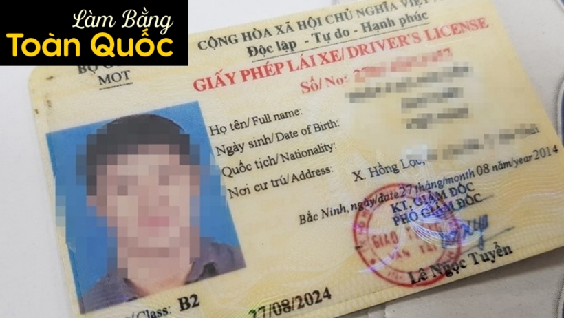 Mẫu cavet xe đang được làm tại Làm Bằng Toàn Quốc